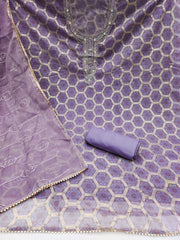 Lavender Organza with position handwork Unstitched suit