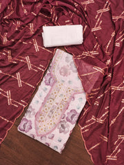 Purple viscose handwork Unstitched suit Set for navratri