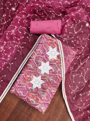 Pink Unstitched suit for Navratri pooja