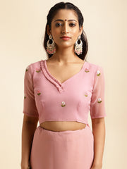 Floral embroidery work blouse design