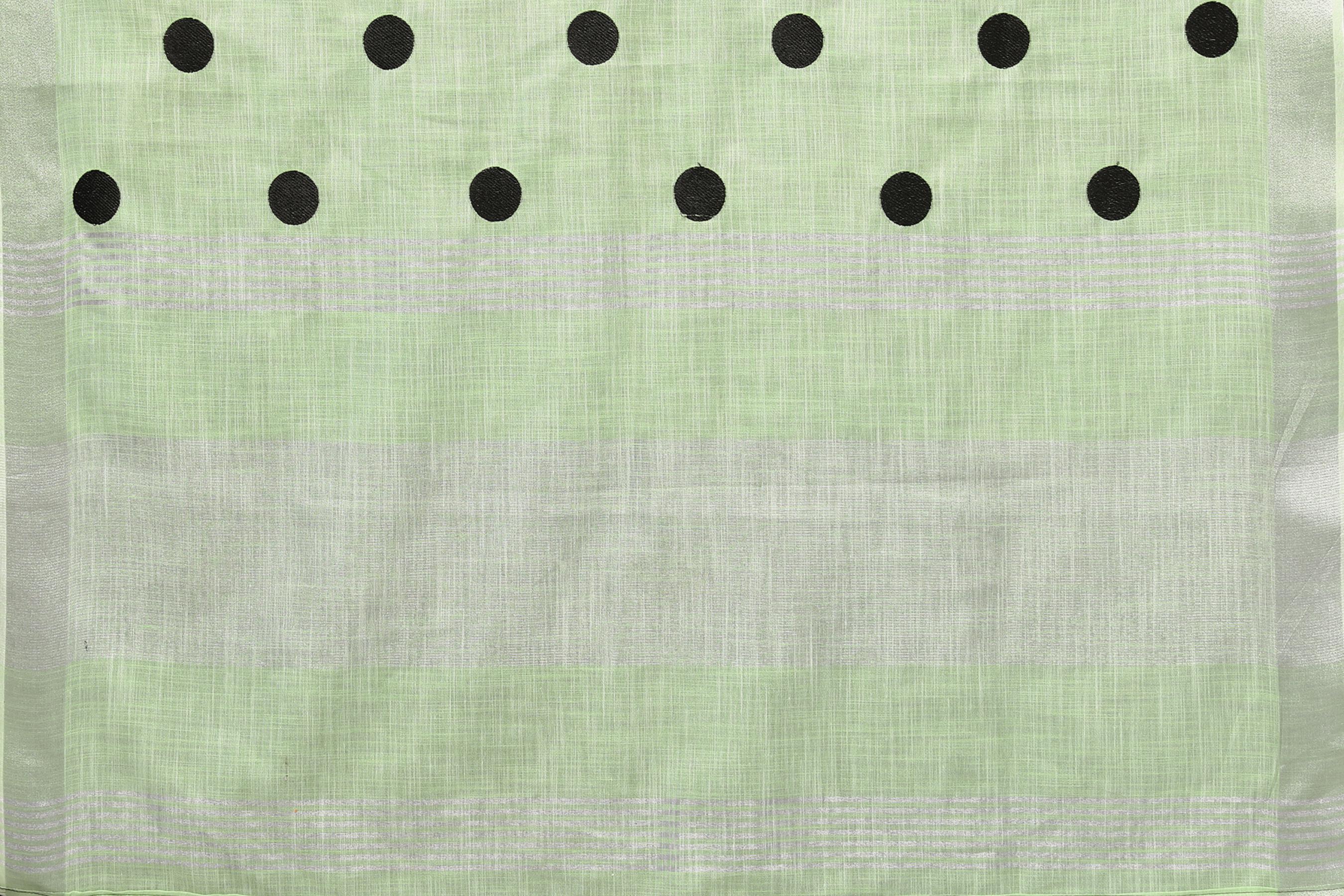 Green Poka Dot Saree For Women
