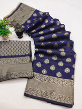 Royal Blue Banarasi Silk Jacquard Work Saree