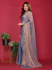 Purple Satin Silk Handwork Saree for Engagement Bride