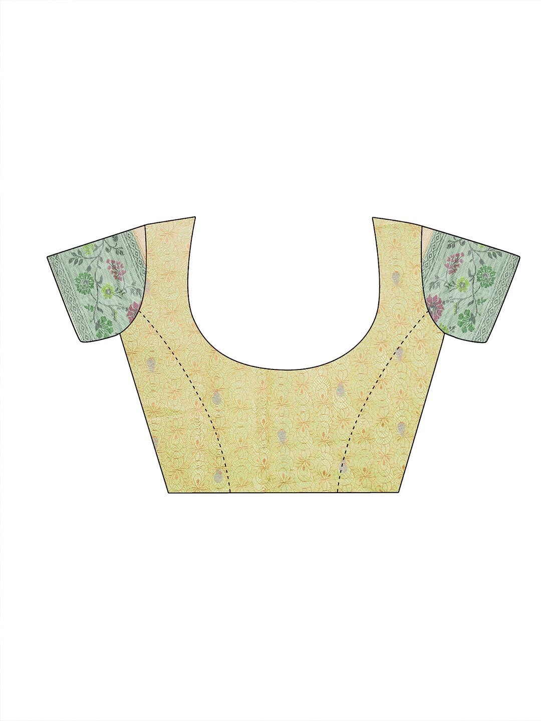 Blouse Design for yellow organza leheriya saree