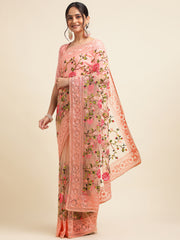 Model shoot of net floral saree