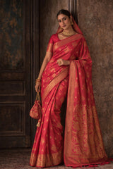 Pink Pure Banarasi Silk Saree