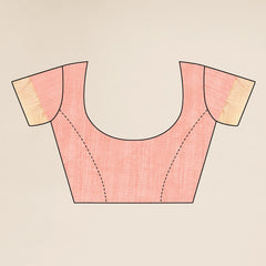 Orange cotton Fabric saree with Embroidery work