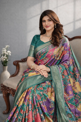 Green Dola Silk Printed saree