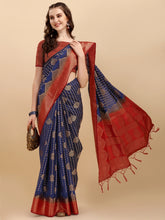 Navy Blue Banarasi Weaving Saree