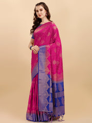 Rani Pink Banarasi Weaving Saree