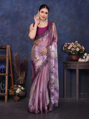 Purple Pure and Soft Jimmy choo Designer saree