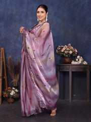 Purple Pure and Soft Jimmy choo Designer saree