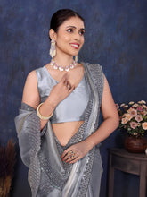 Grey Pure and Soft Jimmy Choo Designer saree