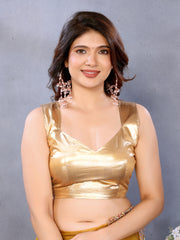 Pink Chiffon Sequin Saree With Blouse For Engagement
