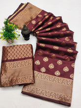 Maroon Banarasi Silk Jacquard Work Saree