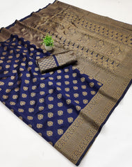 Royal Blue Banarasi Silk Jacquard Work Saree