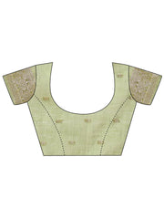 Mehndi Green Geometric Weaving Zari Cotton Saree