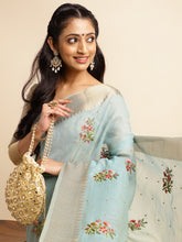 Pink Cotton Silk Floral Embroidery Saree for wedding