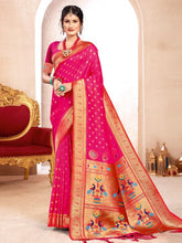 Rose pink paithani Silk Saree For Engagement