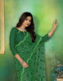 Green Georgette Bhandej Mirror Work Saree