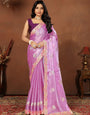 Purple Embroidery sequence Work Jimmy Choo Saree