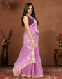 Purple Embroidery siquance jimmi chhoo barbaric saree with  Blouse