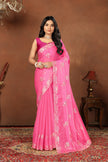Light Pink Embroidery Sequence Work Jimmy Choo Saree