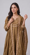 Gold Vichitra Silk Stitched Suit