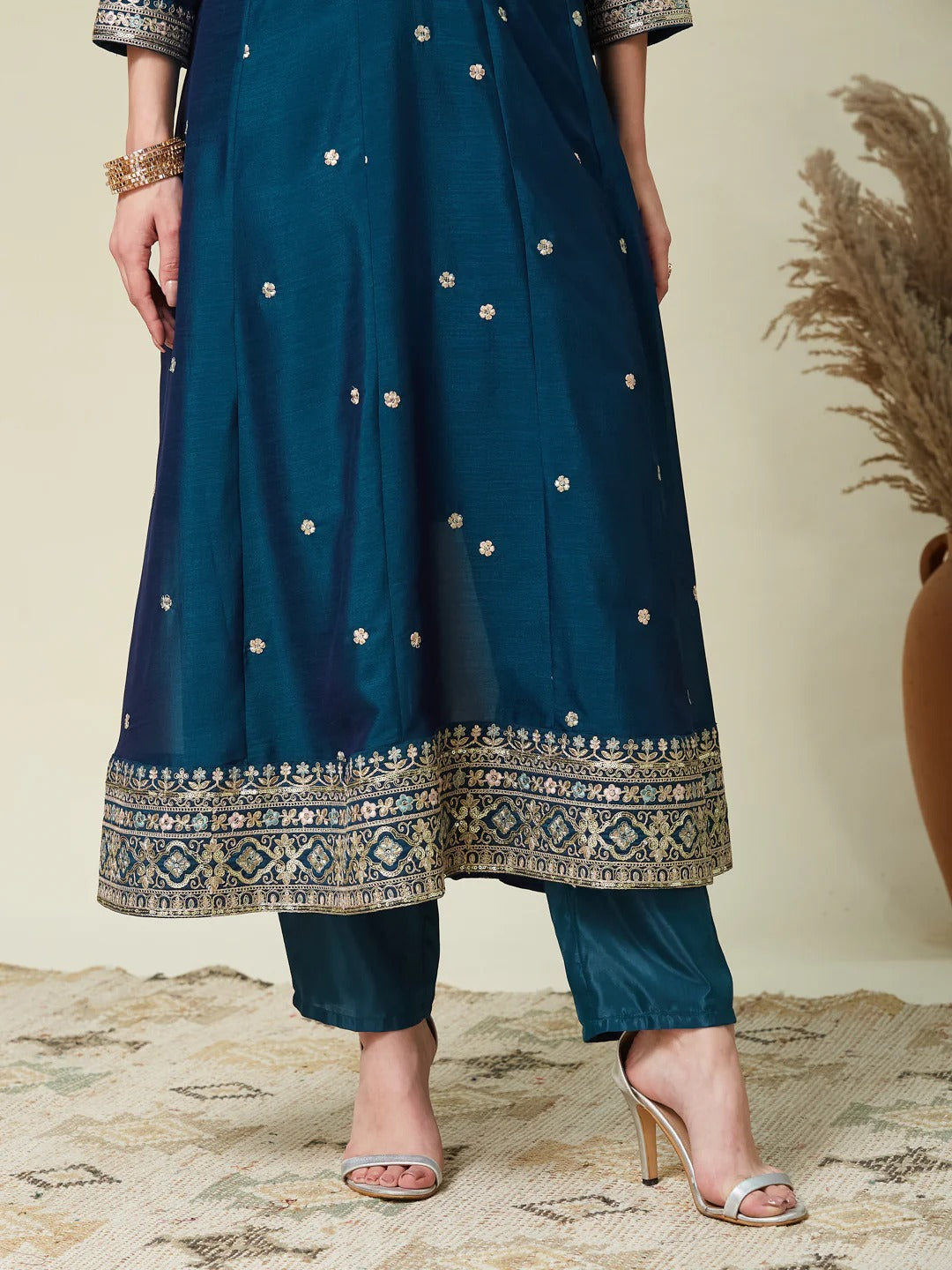 Royal Blue Silk Stitched Suit