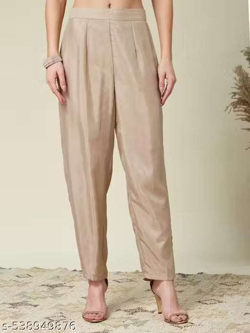 Beige-Purple Silk Stitched Suit