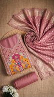 Pink Cotton Silk Unstitched Suit set