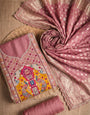 Pink Cotton Silk Unstitched Suit set