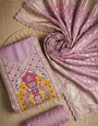 Purple Cotton Silk Unstitched Suit set