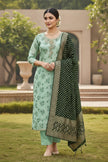 Pista Green Modal Cotton Silk Unstitched suit set
