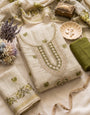 Light Green Linen Embroidered Unstitched Suit Set