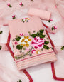 Pink Premium Modal Silk Embroidery Unstitched suit set