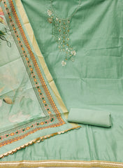 Green Premium Unstitched suit for Navratri Pooja