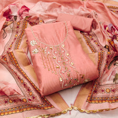 Premium Cotton Handwork Unstitched suit set for women