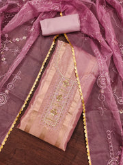 Lavender Organza Handwork Unstitched Suit