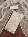 Beige Viscose Handwork Unstitched Suit Set