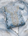 Sky Blue Viscose Handwork Unstitched Suit Set