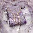 Purple Viscose Handwork Unstitched Suit Set
