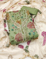 Pista Green Handworked Viscose Unstitched Suit