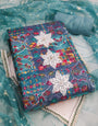 Blue Cotton Silk Embroidery Work unstitched suit set