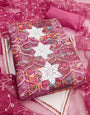 Pink Cotton Silk Embroidery Work Unstitched Suit Set