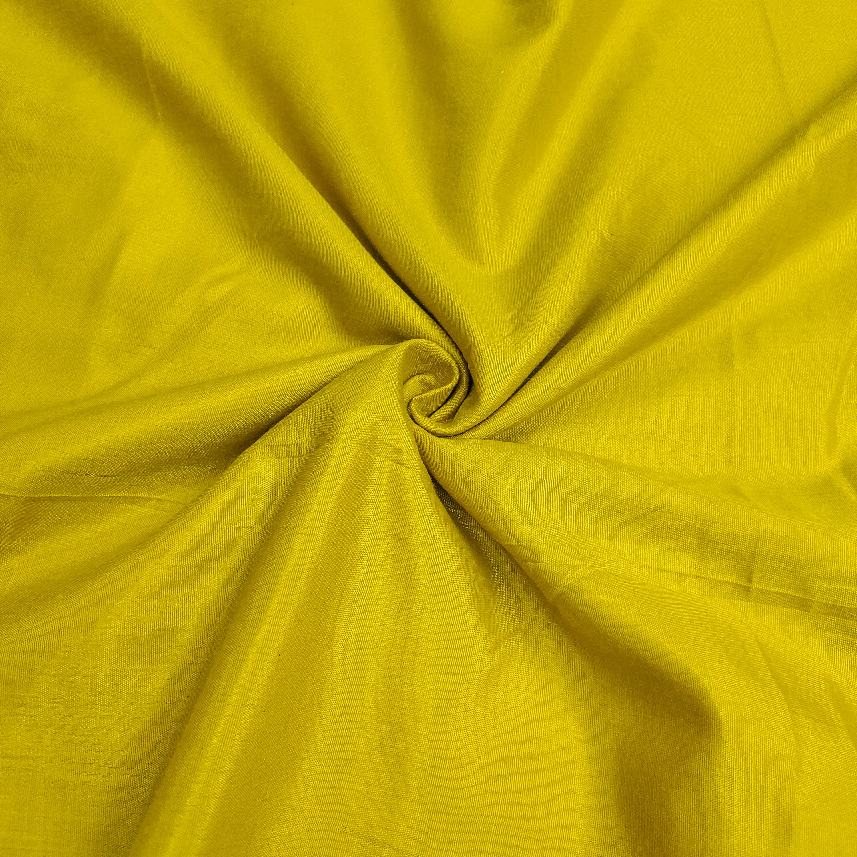 Yellow Cotton Silk Embroidery Work unstitched suit set