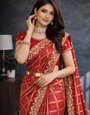 Red Silk Bandhani Saree