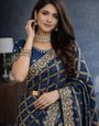 Blue Silk Bandhani Saree
