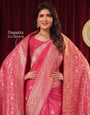 Rani Pink Banarasi Silk Saree With Dupatta