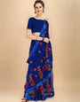 Blue Net designer embroidery saree